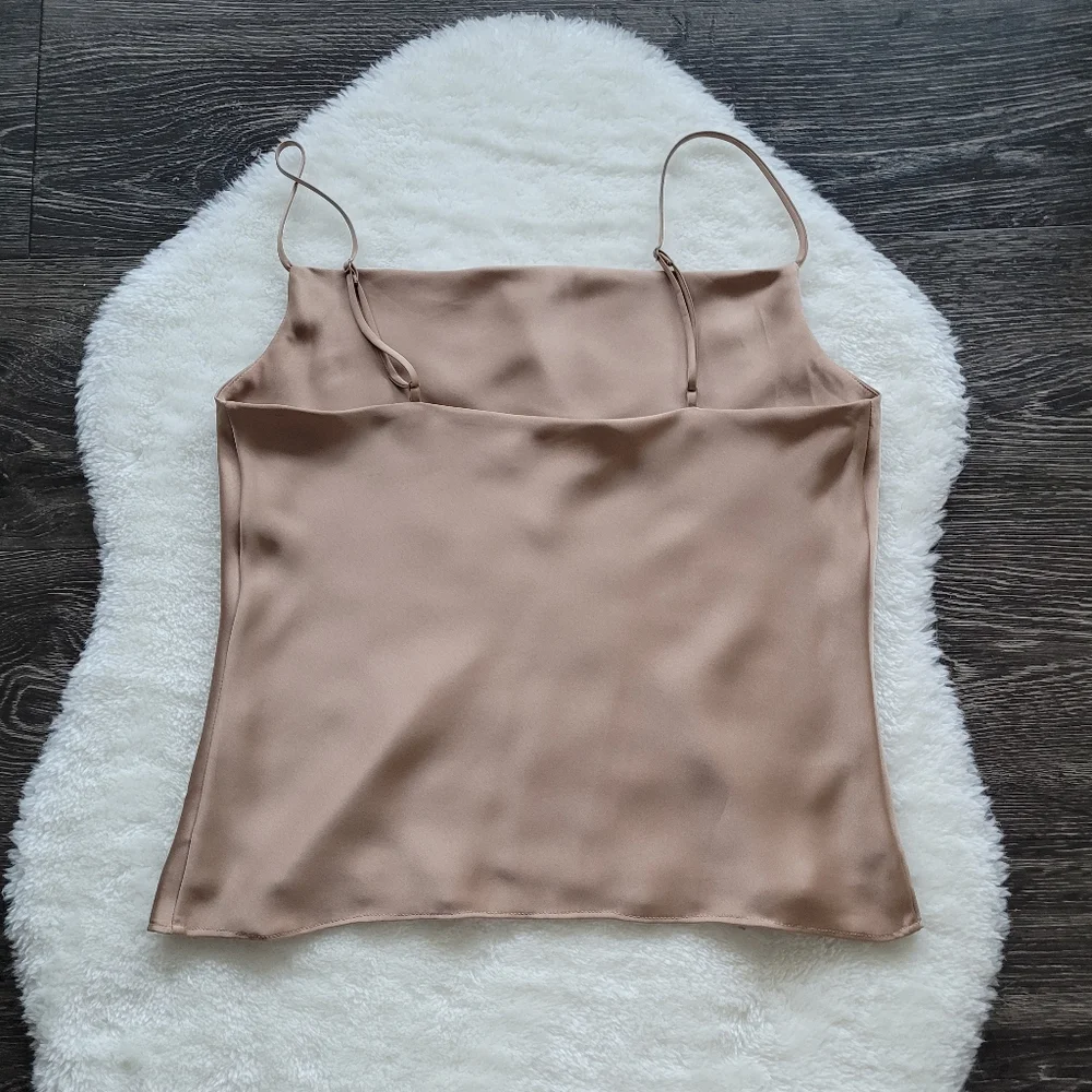 Aritzia Babaton Cowl Neck Camisole in Gold Camel Sz XS - Picture 4 of 10